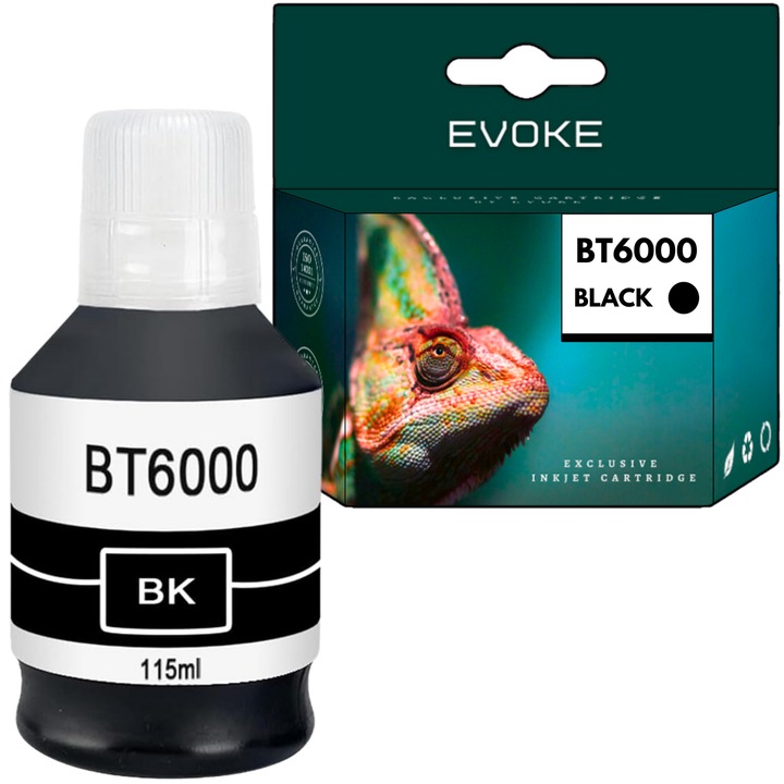 Бутилка с мастило за принтер Brother BT6000, BT6000B черен, 115 ml, 6400 страници, съвместим с DCP-T220 T420W T425W T426W T500W T510W T520W T525W