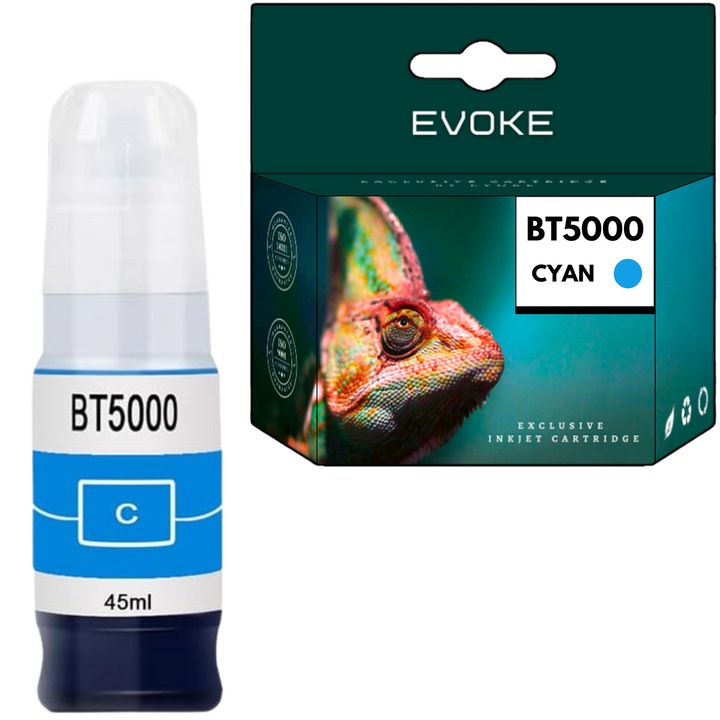 Бутилка с мастило за принтер Brother BT5000, BT5000C циан, 50 ml, 5000 страници, съвместим с DCP-T220 T420W T425W T426W T500W T510W T520W T525W