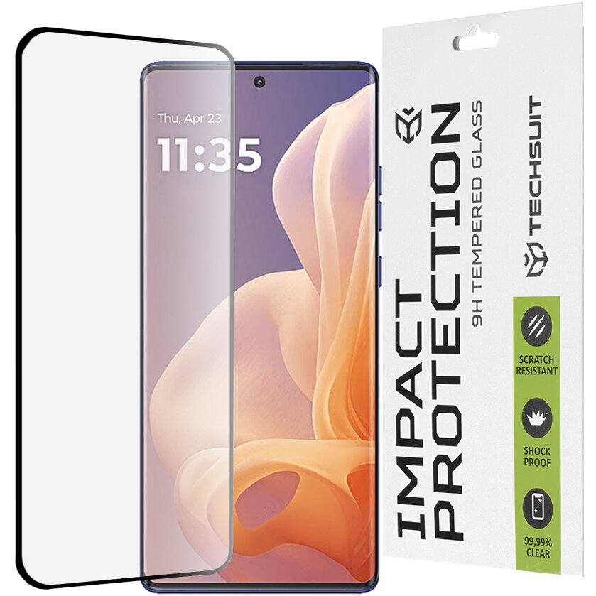 Folie pentru Motorola Moto G85 - Techsuit 111D Full Cover / Full Glue Glass / 3D Curved Screen - Black