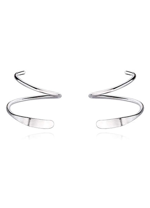 HYTIREBY fülbevaló, S925 ezüst, spirálhullám, 10x9mm, ezüst