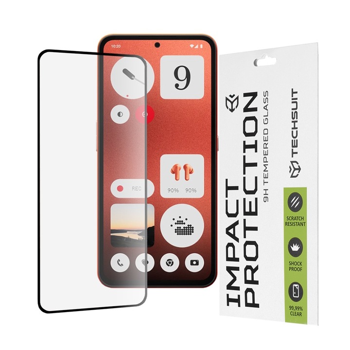Fólia Nothing CMF Phone 1 kompatibilis - Techsuit 111D teljes burkolat / teljes ragasztós üveg - fekete