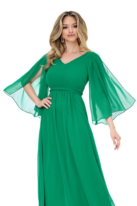 BAROCCA, Rochie din sifon cu maneci evazate Monasque, Verde
