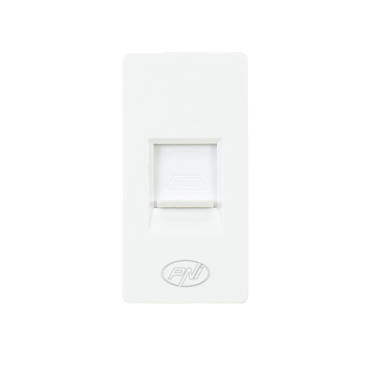 Интернет контакт PNI RJ45M модулен, CAT5, CAT6, вграден монтаж, бял