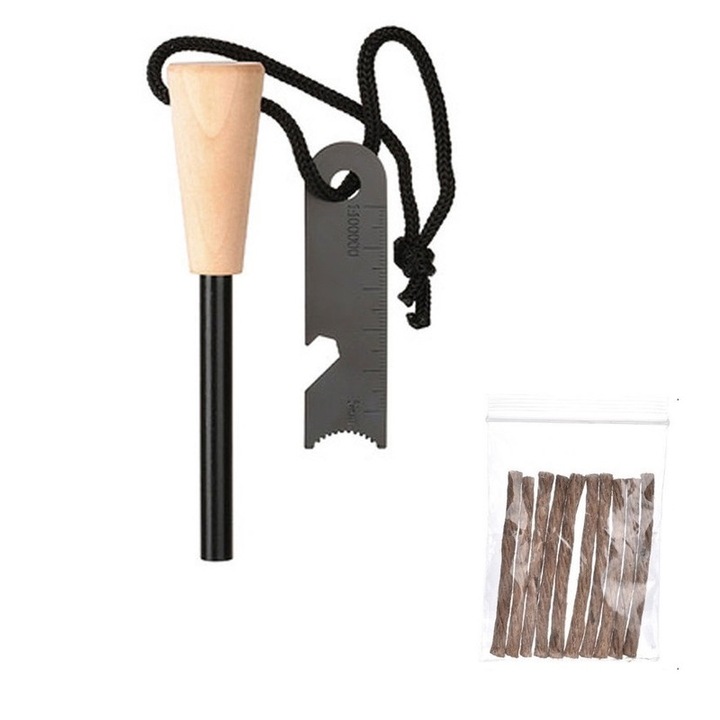 Комплект за оцеляване, огнени пръчки, паракорд, многофункционален инструмент, магнезий, многоцветен