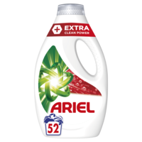 Detergent de rufe Lichid Ariel +Extra Clean Power, 52 spalari, 2.6 L
