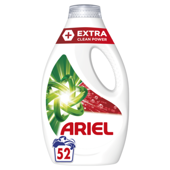 Detergent de rufe Lichid Ariel +Extra Clean Power, 52 spalari, 2.6 L