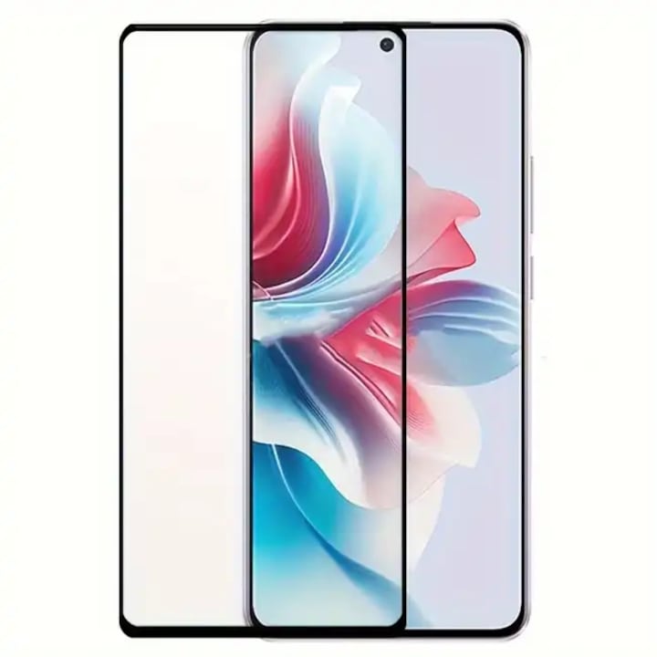 Стъклен протектор Aiyando за Oppo Reno 12F Reno 12FS 111d Full Cover / Full Glue tempered glass - черни ръбове