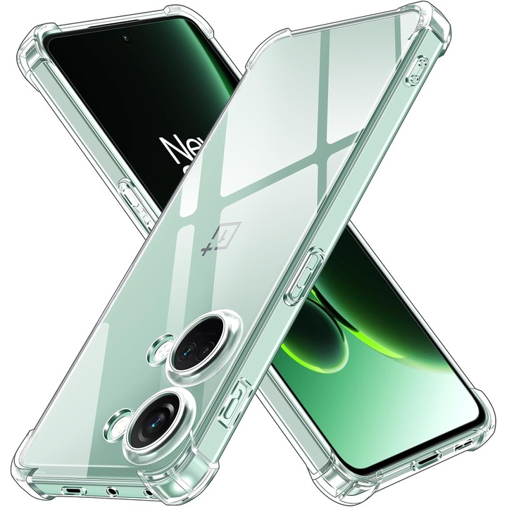 Калъф за OnePlus Nord CE4 Lite, Antishock, Защита на камерата, Прозрачен силикон, BzStore