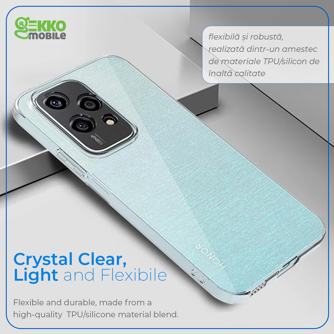 Husa pentru Honor 200 Lite, Clear, Ultrasubtire, din silicon gel, cu decupaje la camere, 0.3mm, Gekko, Transparenta