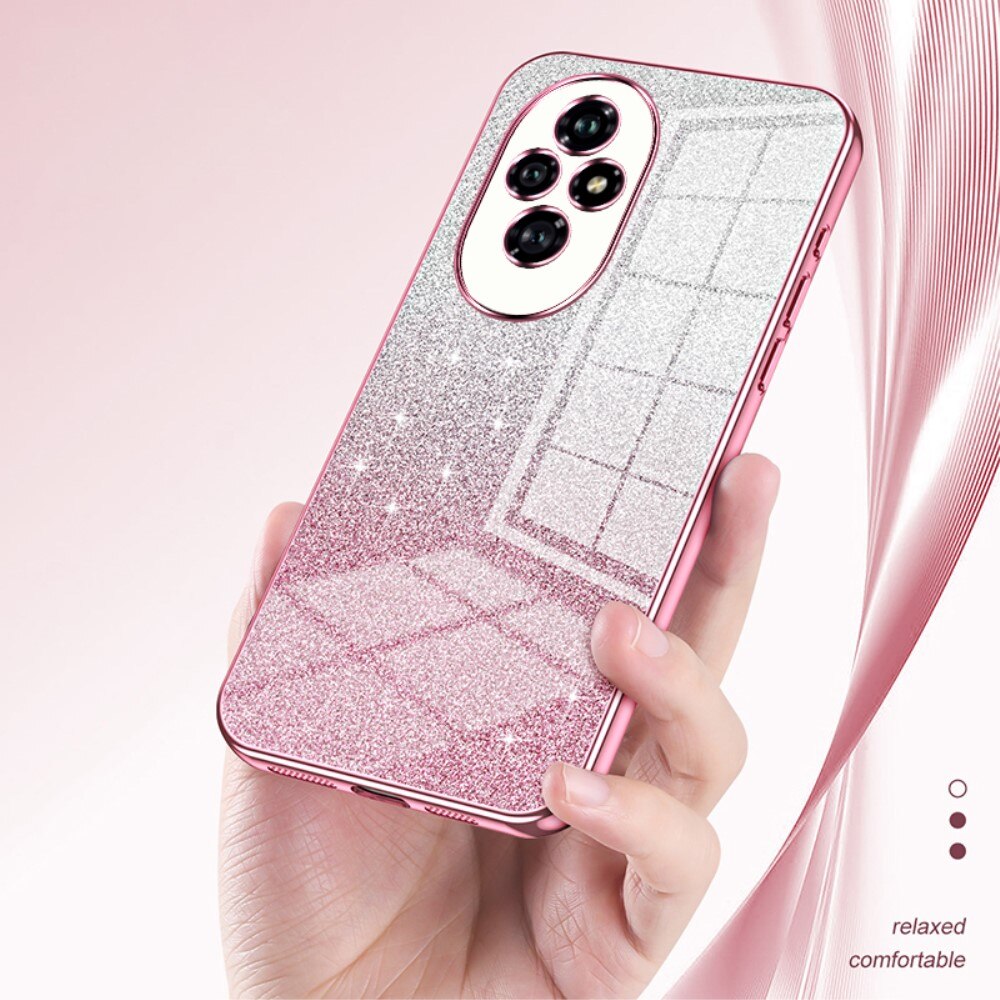 Husa pentru Honor 200 5G Gradient Glitter anticadere din TPU rezistent Roz