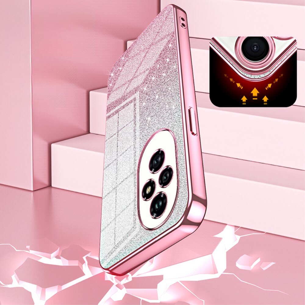Husa pentru Honor 200 5G Gradient Glitter anticadere din TPU rezistent Roz