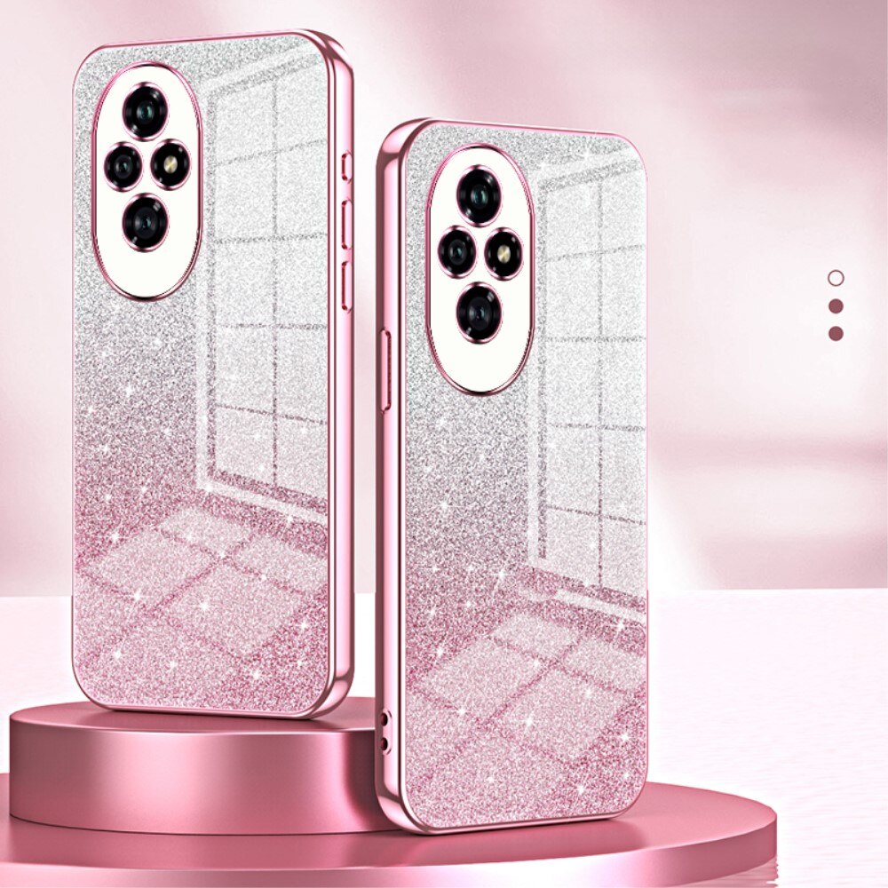 Husa pentru Honor 200 5G Gradient Glitter anticadere din TPU rezistent Roz
