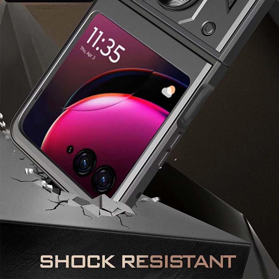 Husa pentru Motorola Razr 50 Ultra cu inel magnetic si protectie camera Skyddar CamShield - Negru