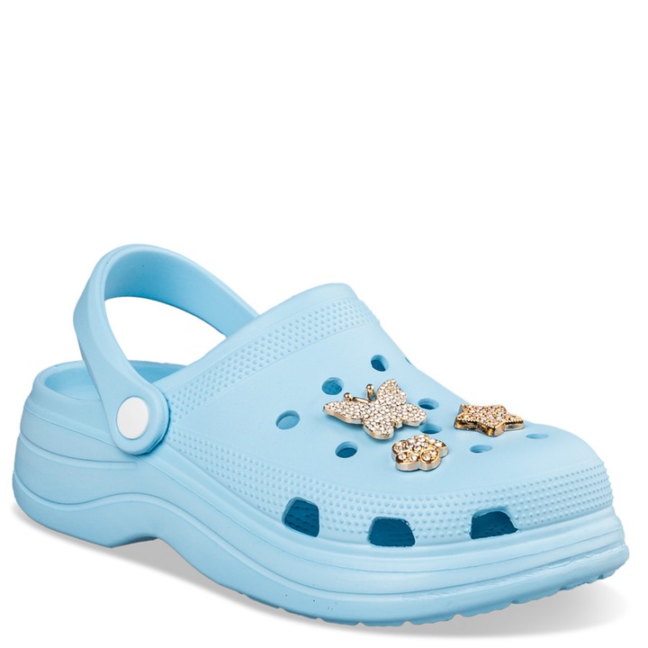 Saboti dama, Poliuretan, Albastru, Albastru, 37