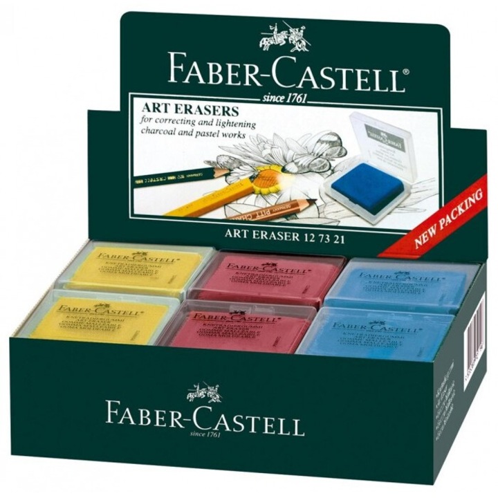 Set de 18 radiere, Faber-Castell, multicolor, in cutie