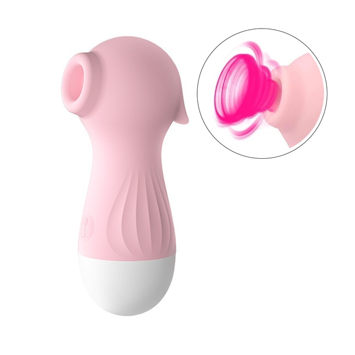 Vibrátor, rózsaszín, USB töltés, 10 szívási frekvencia