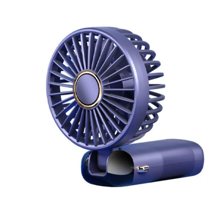 Вентилатор, Сгъваем, преносим електрически, USB зареждане, интелигентен цифров дисплей, наситено синьо