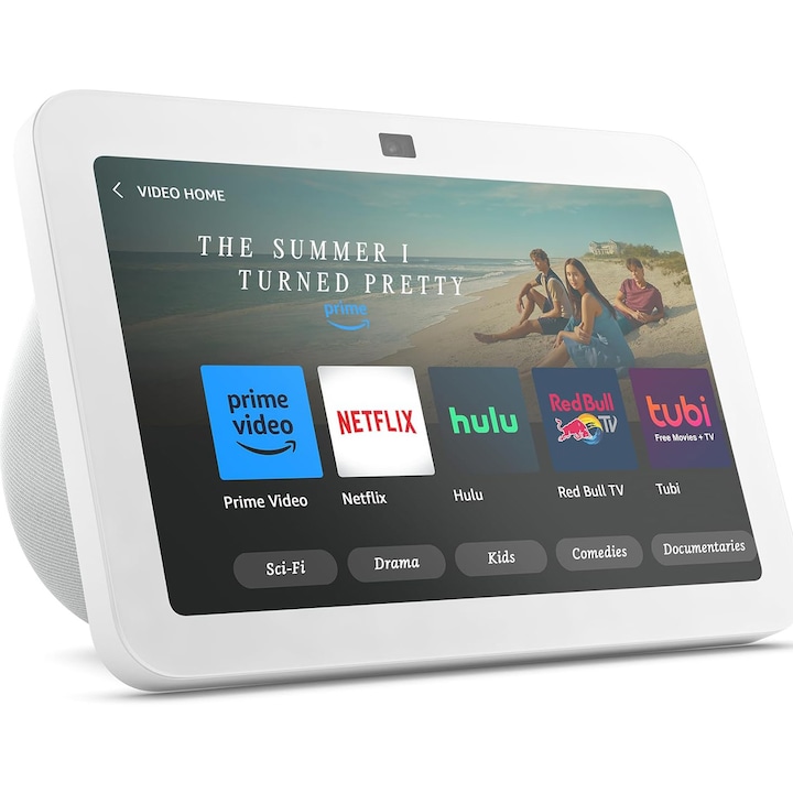 Смарт високоговорител Amazon Echo Show 8 2023 (3-то поколение), Дисплей 8", Камера 13 MP, Wi-Fi, Bluetooth, Стерео, Бял