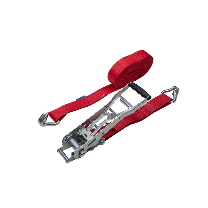 Chinga de ancorare completa, cu clichet ERGO si carlige, 2500kg, 50mm x 12m