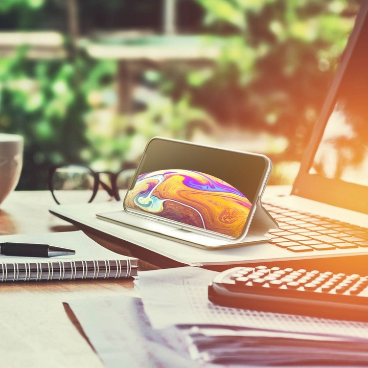 Калъф за Samsung A55 5G защита тип карта DaDen®, картодържател, функция стойка и магнитно закопчаване, повишена защита, черен