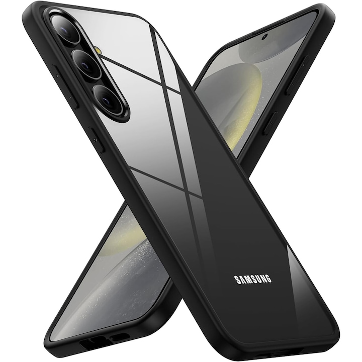Husa pentru Samsung Galaxy S24 PLUS, carcasa spate Hybrid ultra slim, Antisoc, hardcase, Negru