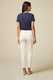 Oltre, Pantaloni crop cu talie medie, Alb, 38