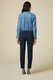 Oltre, Pantaloni crop cu talie medie, Albastru ultramarin, 40