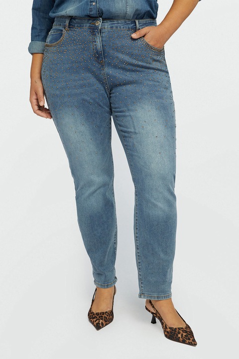 Fiorella Rubino, Blugi cu aplicatii de strasuri, Albastru prafuit