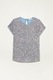 Oltre, Bluza cu maneci scurte si paiete, Albastru deschis, Argintiu, XL