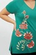 Fiorella Rubino, Tricou cu imprimeu si decolteu in V, Verde, XL