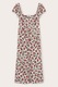 Motivi, Rochie cu imprimeu floral si slit frontal, Alb, Rosu stins, 42