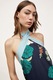 Motivi, Top asimetric cu spate decupat, Verde, Bleumarin, 34
