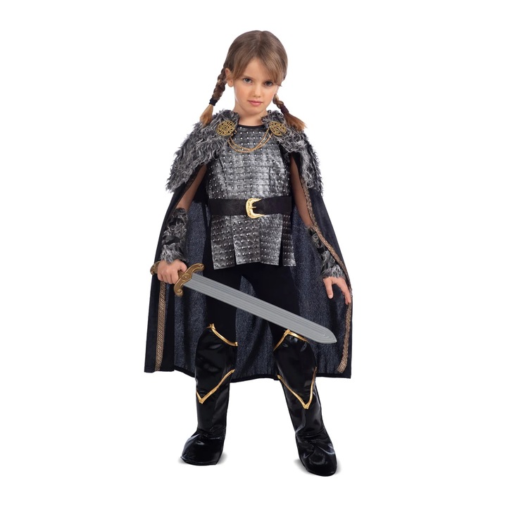 Costum viking KidMania® pentru fete, 10-12 ani, 150 cm