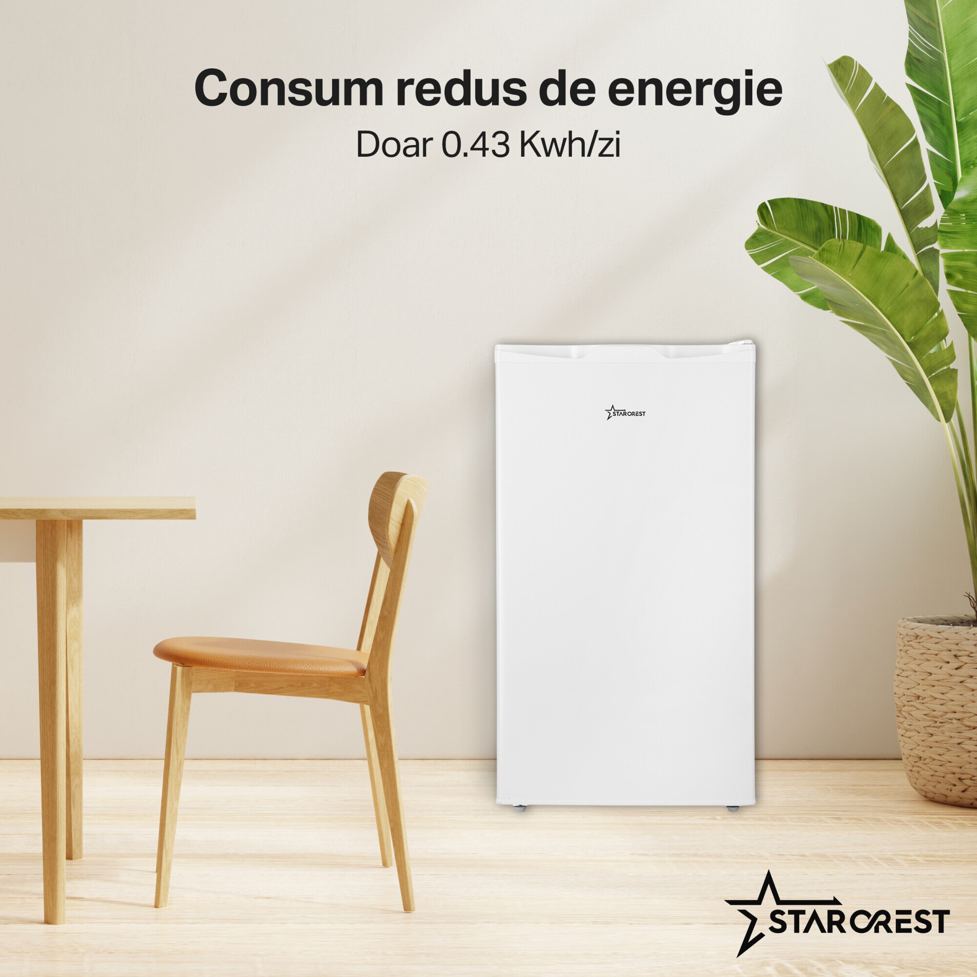 Congelator STARCREST SUF63WH, Clasa E, Capacitate 63 L, 3 sertare, H