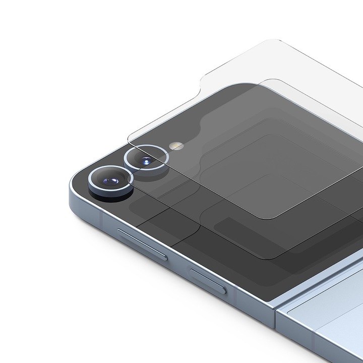 Протектор Cipsir Protect, За Samsung Galaxy Z Flip6 set 2, Ringke, L93, Закалено стъкло, Прозрачен