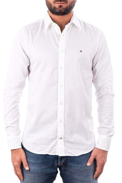 Karcsúsított férfi ing logóval, Tommy Hilfiger, fehér, XL