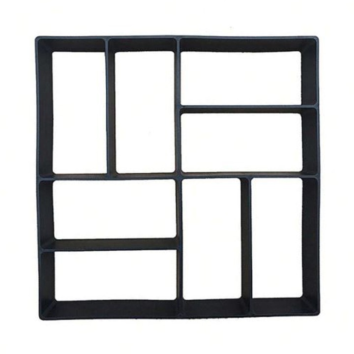 GREATON Тип шаблон за отливане на бетонна настилка, имитация на естествен декоративен камък, за многократна употреба, устойчив материал, 40 x 40 x 4 cm, модел 3