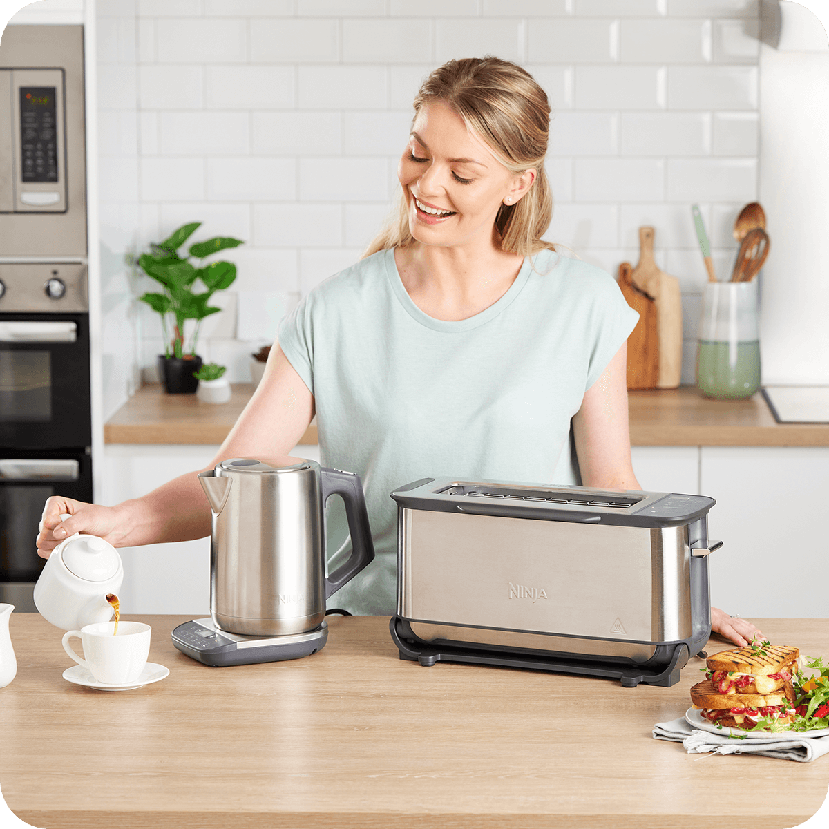 Gratar multifunctional Ninja Foodi 3in1 ST202, 2400W, 7 functii, design ...
