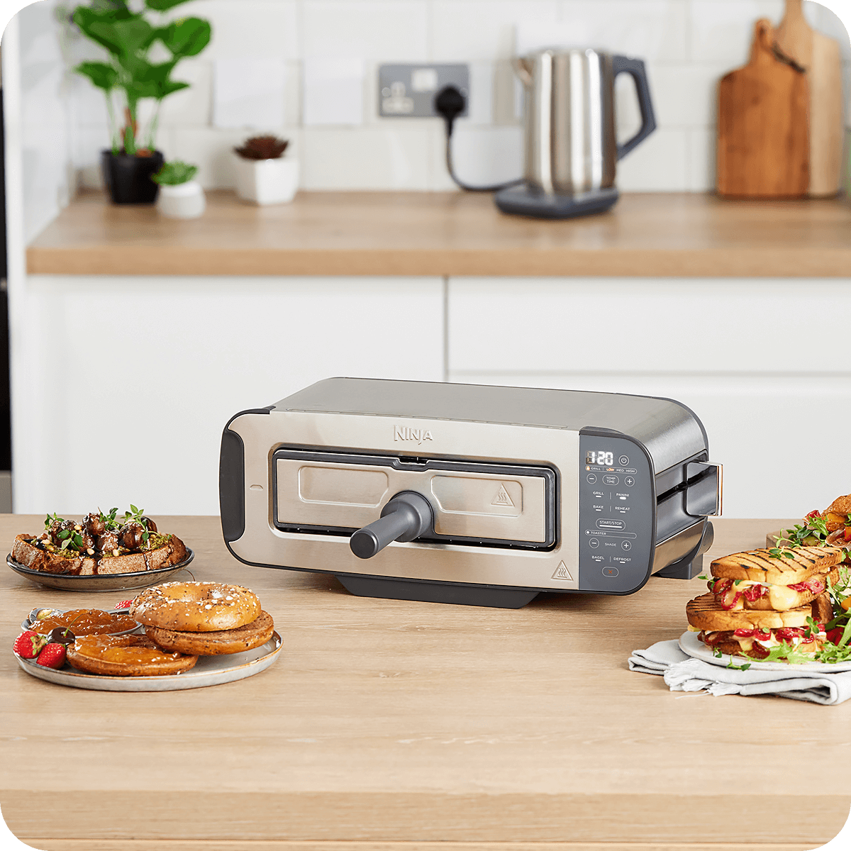 Gratar multifunctional Ninja Foodi 3in1 ST202, 2400W, 7 functii, design ...