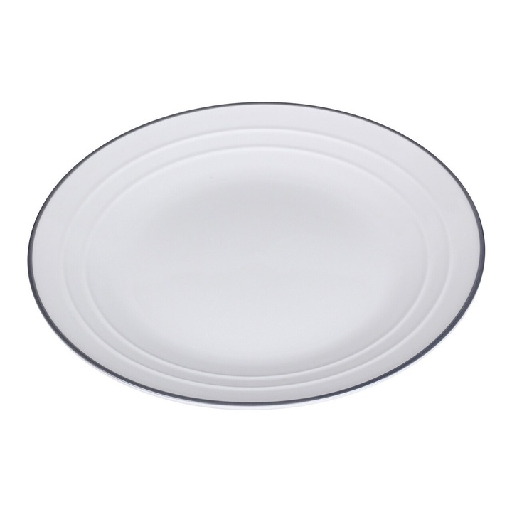 Чиния, by inspire, порцелан, 26 см, бяло / сиво