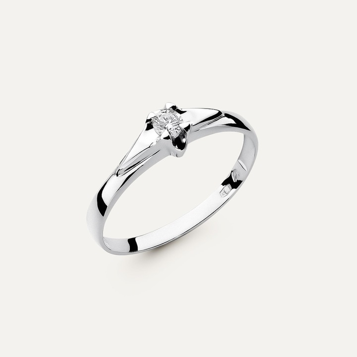 Годежен пръстен GIORRE, бяло злато 585, диамант 0.10ct H/Si2, 3x5.5mm, размер 11
