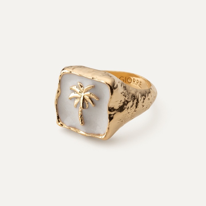 Мъжки пръстен GIORRE, 18K златно покритие, 1.4x1.4x0.4-1.4cm, размер 17