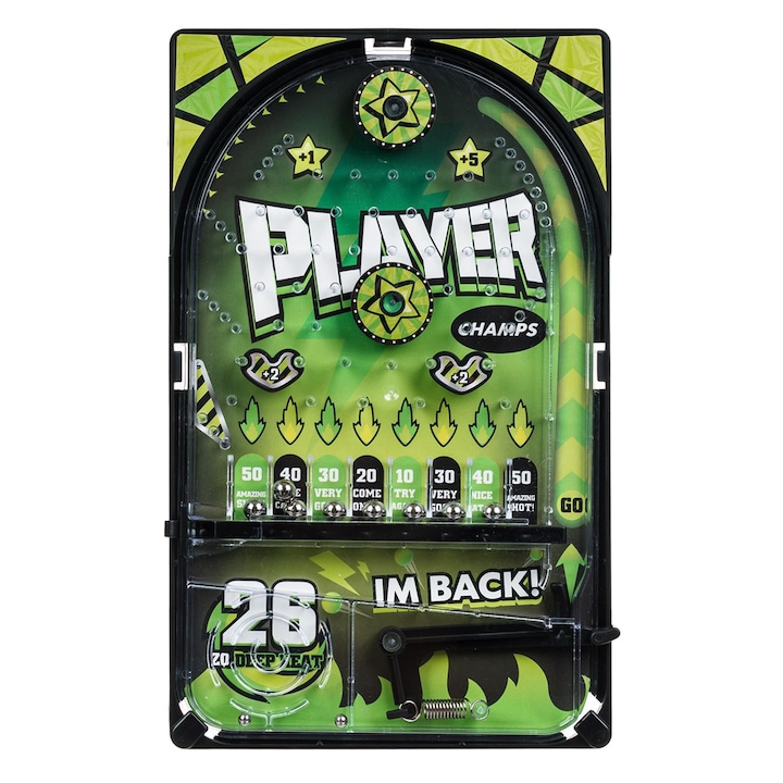 Joc flipper de masa cu baza de sustinere Shopiens®, 13 x 2 x 21 cm