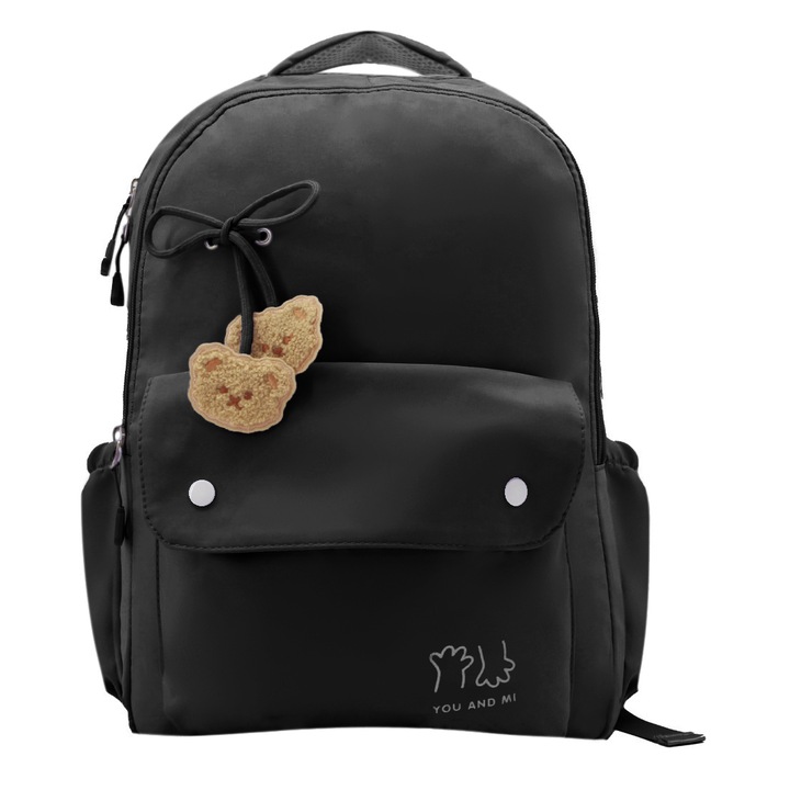 Iskolai vagy utazó iskolatáska/hátizsák, ZY-532, fekete, 46 x 32 x 14 cm