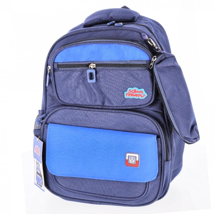 Funtasy Navy Blue Class 0 hátizsák tollal, 4 cipzárral, Pigna