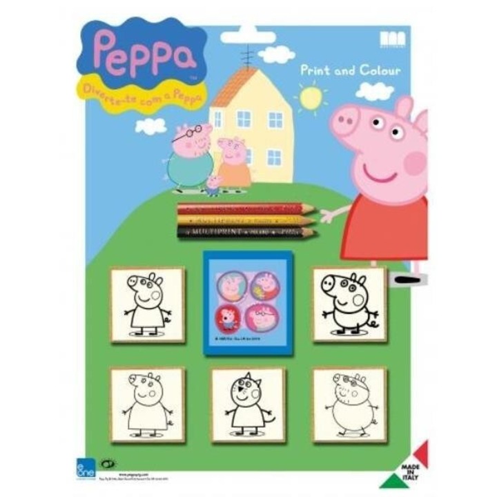 Творчески комплект за деца Multiprint, Peppa Pig, 5 печата, многоцветен, 28x21см