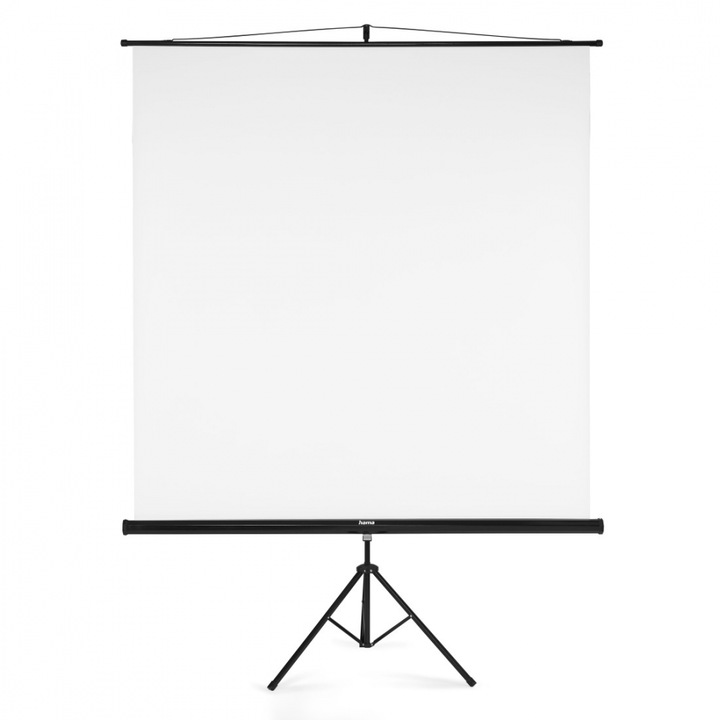 Екран на стойка 180x180 cm, 2 в 1, за проектор, мобилен комплект бял