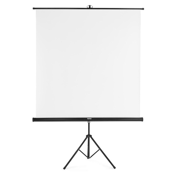 Екран на стойка 155x155 cm, 2 в 1, за проектор, мобилен комплект, бял