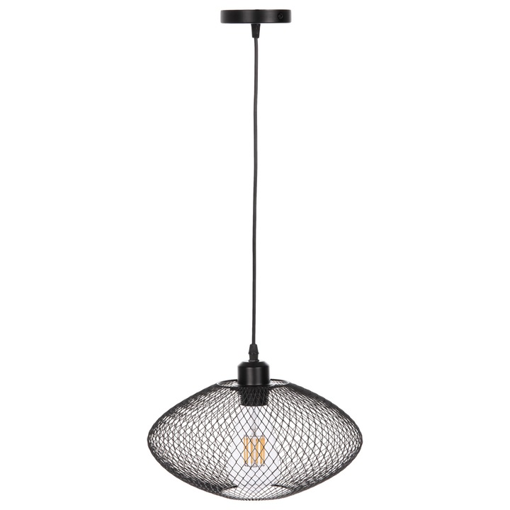 Лампа Puzzle-home HM4094, Черен, Метал, Φ30x125Hcm