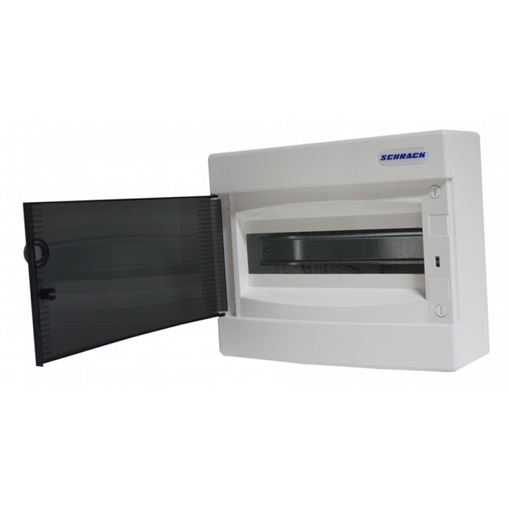 Centrala electrica de apartament Schrack Technik BK080100--, Pentru instalare in exterior, Usa transparenta, 8 module, 1 rand, IP 40